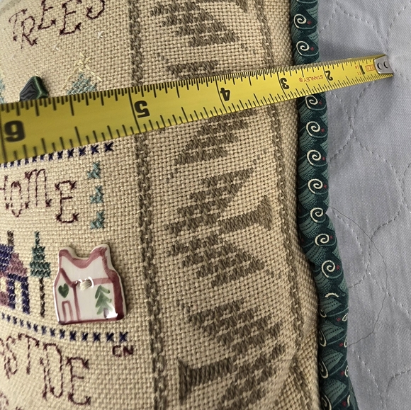 Vtg Handmade Christmas Crosstitched Folk Art Throw Pillow Ceramic Ornaments EUC - Picture 13 of 15